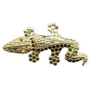 Gold-Tone Lizard Brooch Pin Vintage